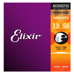 Encordoamento Elixir Phospor Bronze Nanoweb 0.13 13/56 Medium
