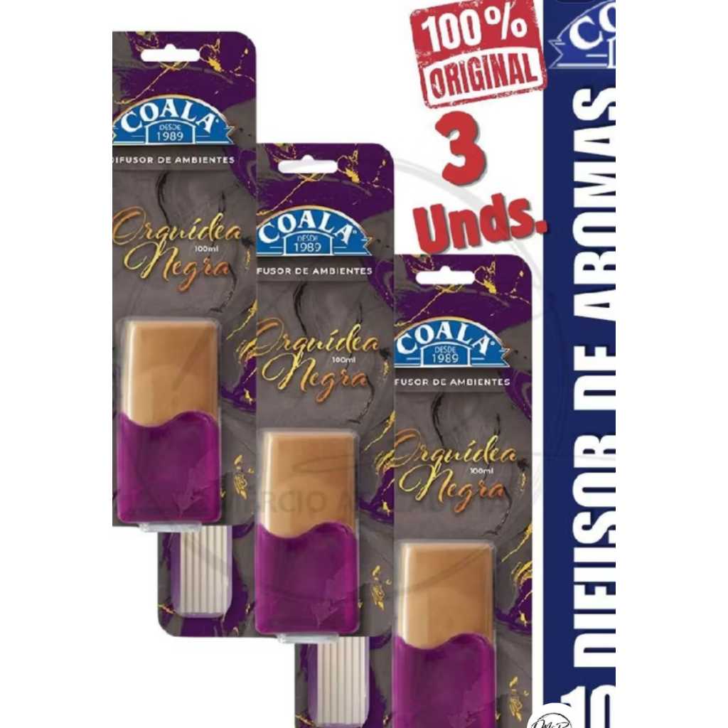 KIT DIFUSOR ORQUIDEA NEGRA COALA 3 UNIDADES.