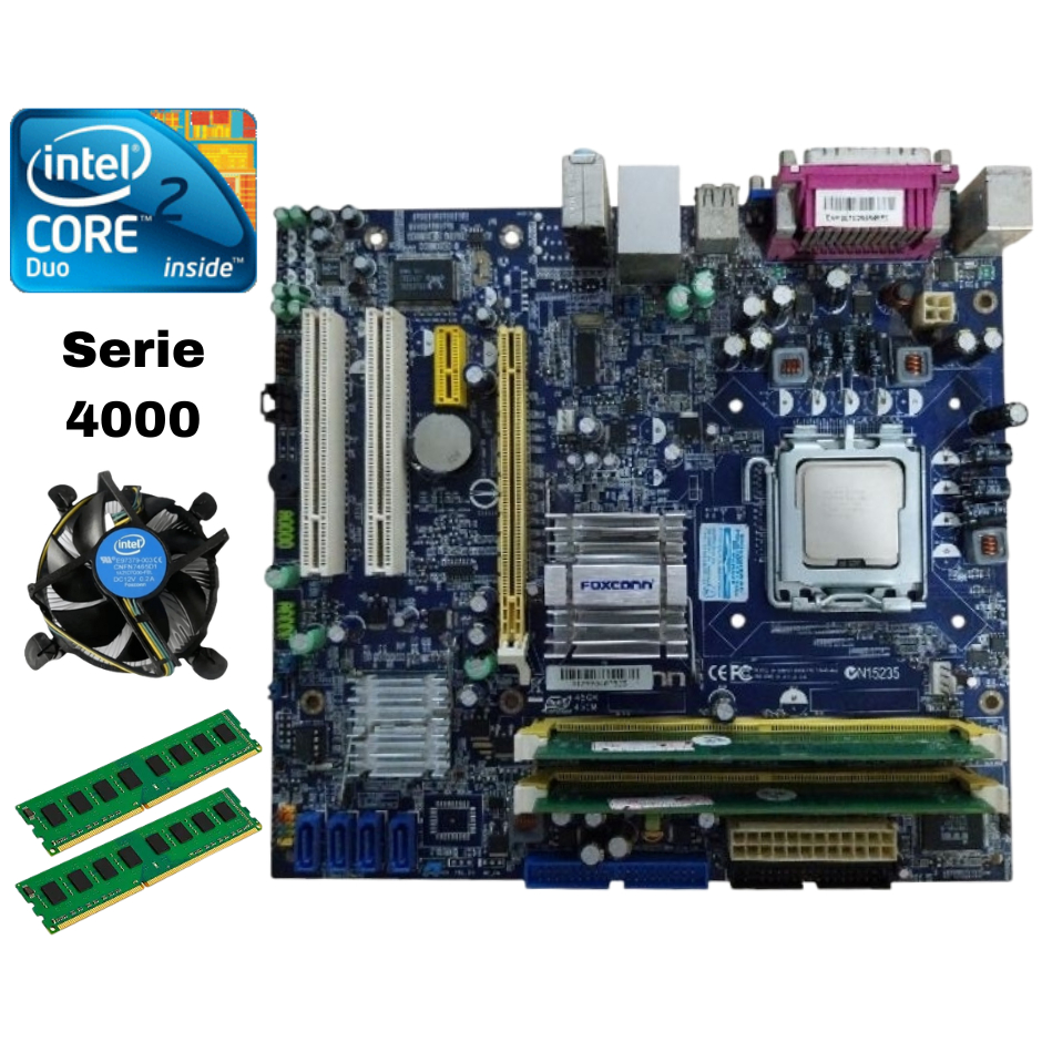 Kit Completo Placa Mãe Core 2 duo 2gb Ram Cooler Espelho Jukebox HL Garantia Nota Fiscal