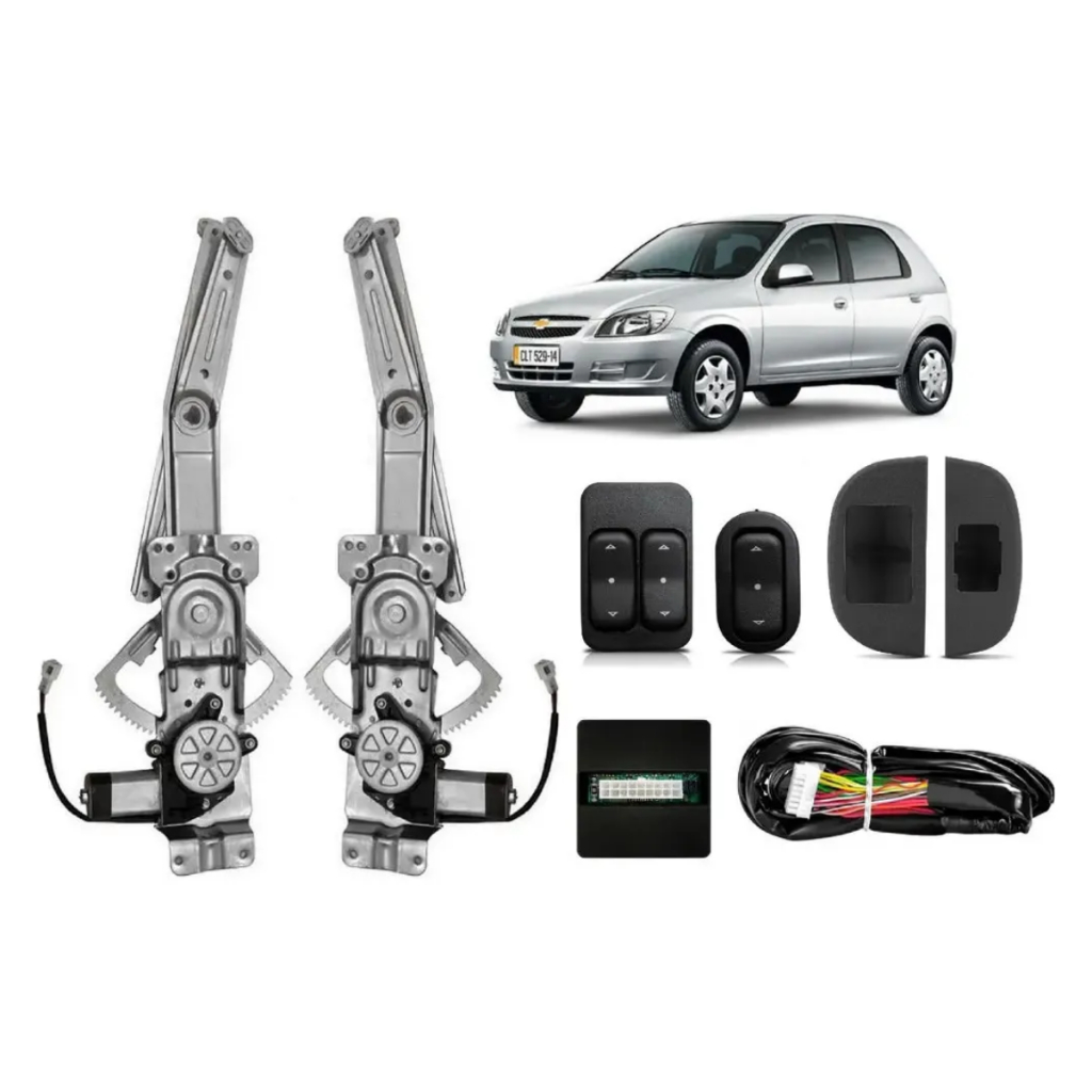 Kit Vidro Eletrico Celta Prisma 4p 2006 2007 2008 Dianteira