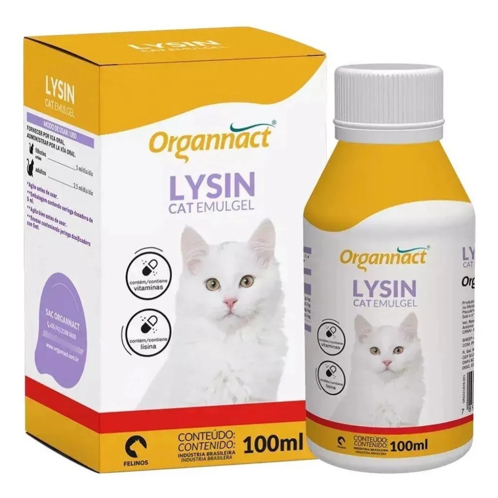 Suplemento Gatos Lysin Cat Emulgel 100ml - Organnact