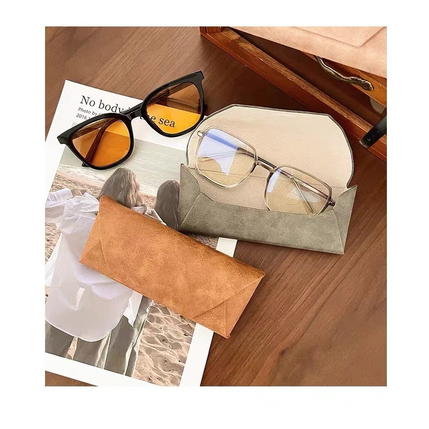 Porta Oculos Estojo Case De Sol E Grau Envelope Suede Macio Minimalista Bolsa Feminina Anti Risco Protetor Vintage