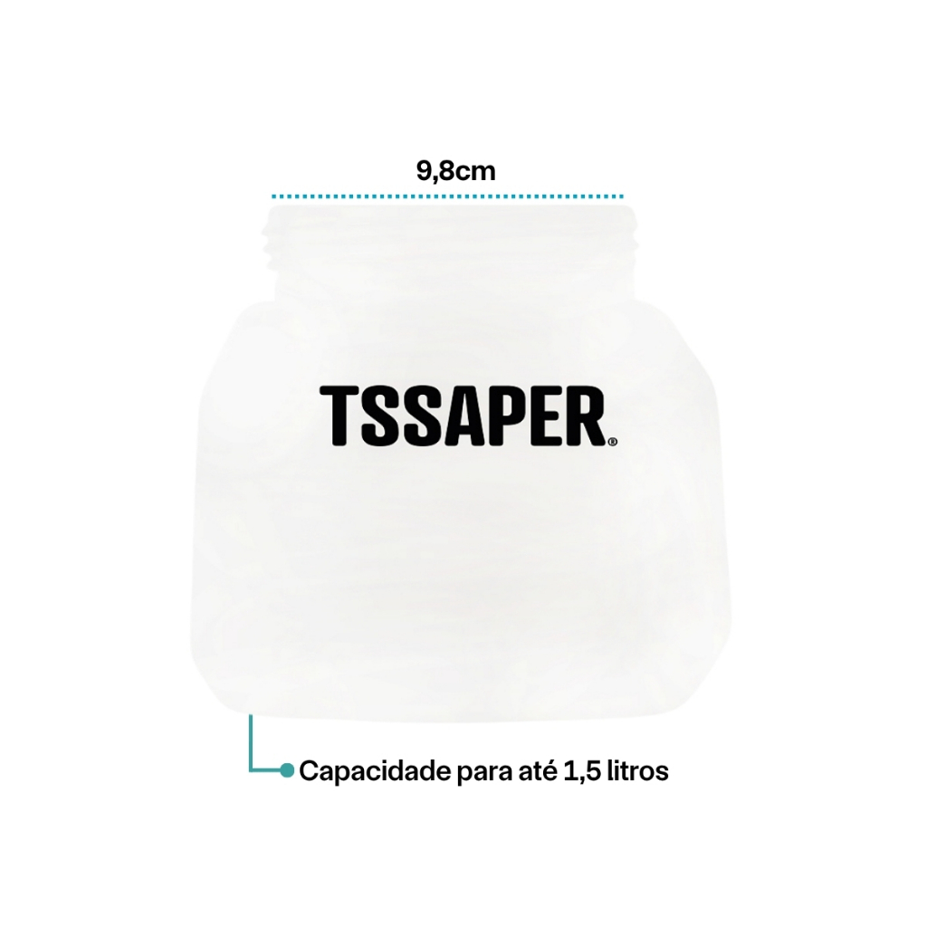 Copo Recipiente 1,5l para Pulverizador de Pintura 550w TPP550W Tssaper Peça Reposição Encaixe 9,8cm · foto 2
