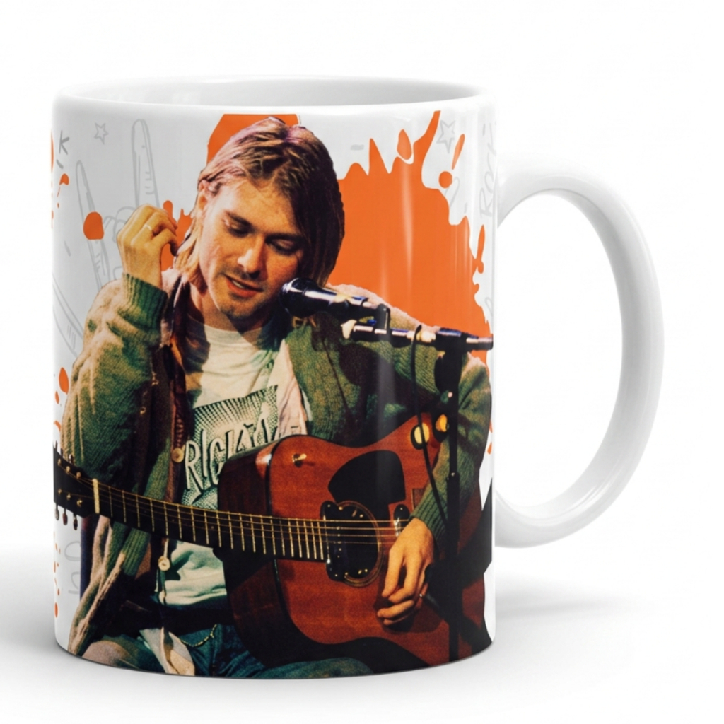 Caneca Kurt Cobain Rock Premium Nirvana Personalizada Hard Rock Café Presente