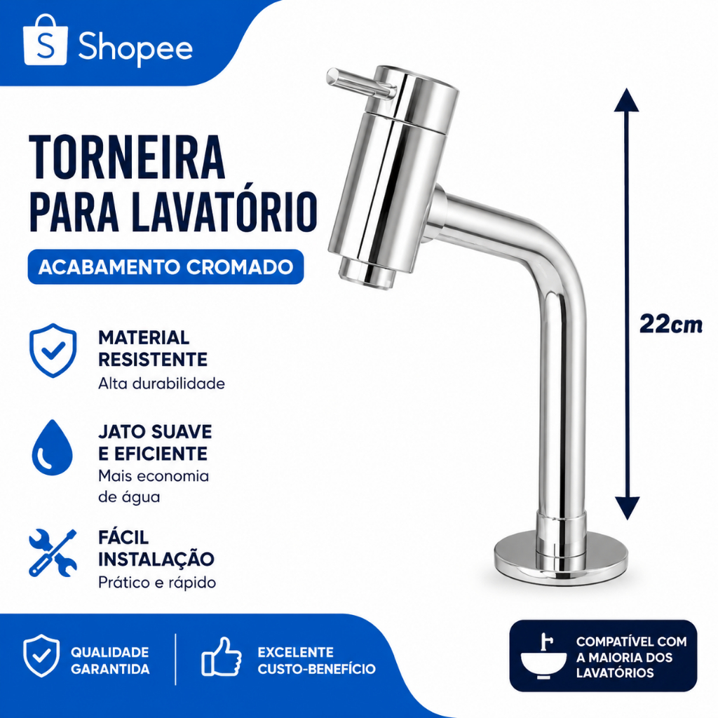 Torneira Banheiro Cuba Bancada Link Lavatório 4030