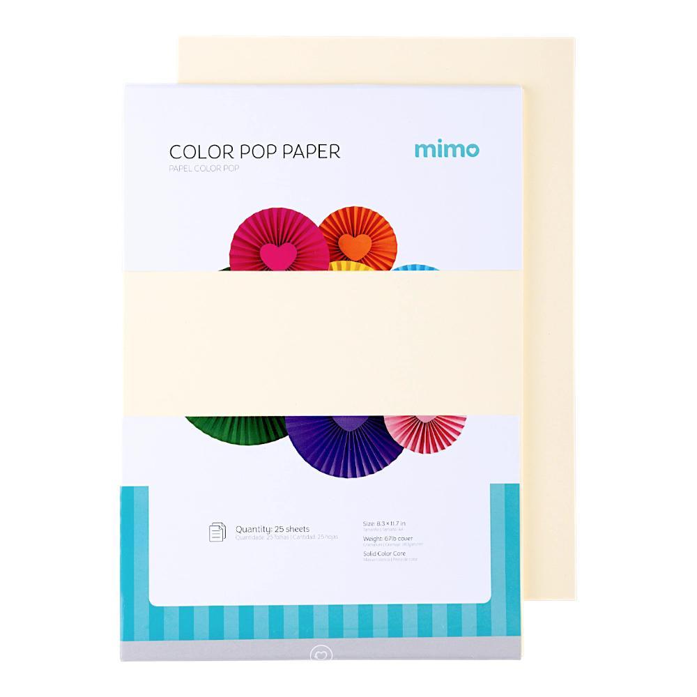 Papel Color Pop Creme Baunilha Mimo - A4 - 180 gr - 25 unds