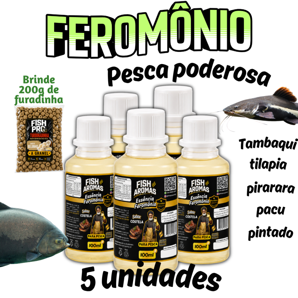5 Feromônio Atrativo para Peixe Super Concentrado Isca Líquida Potente  Pesca Esportiva Pesqueiro