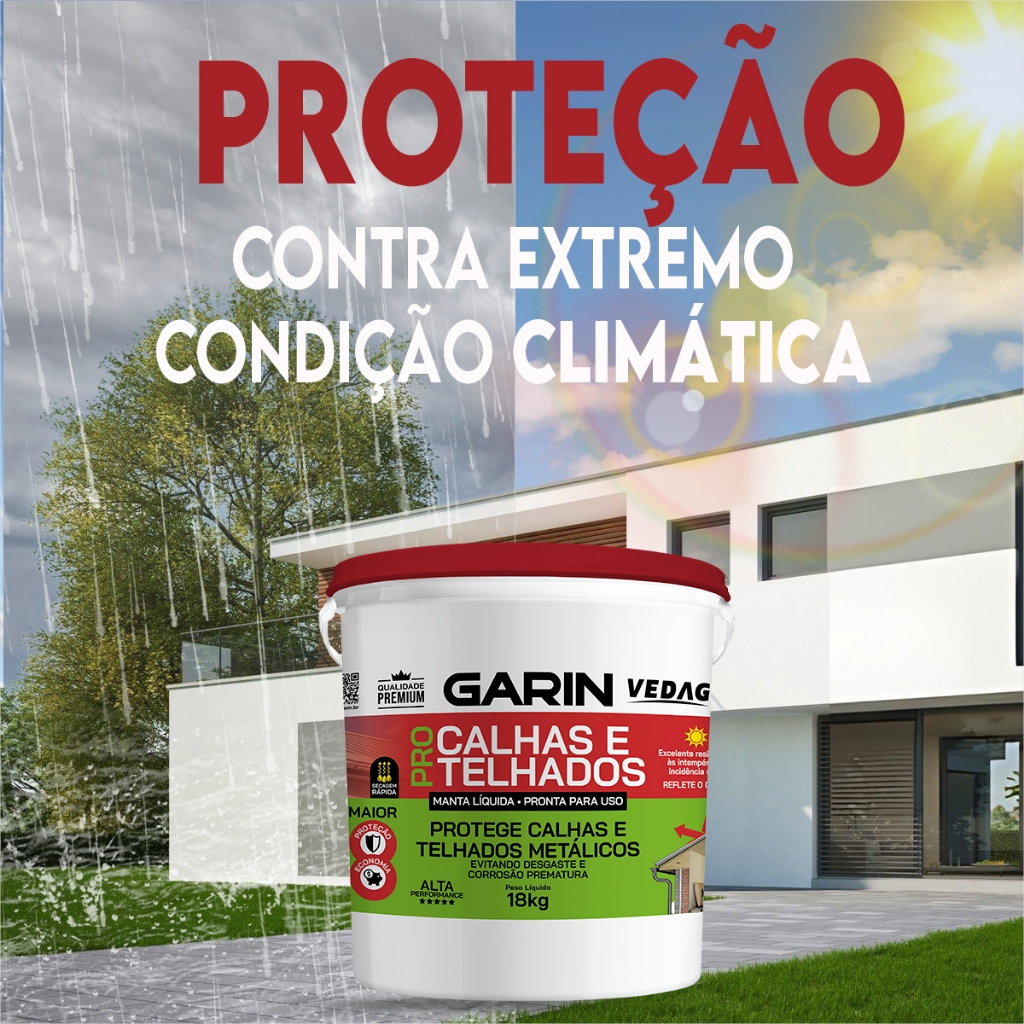 Prtotege Calhas Telhados Manta Líquida Pro18kg Manta Líquida Garin Vedag Calhas e Telhados