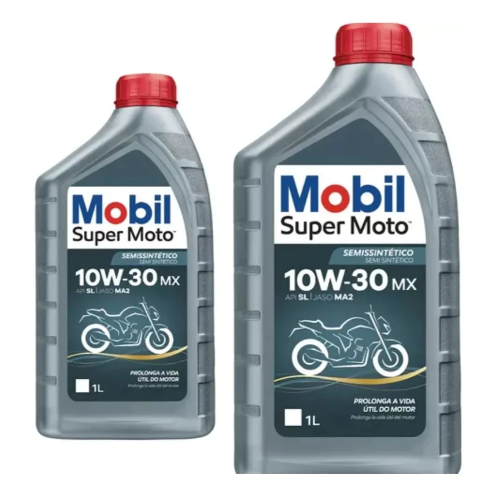 KIT 2 OLEO MOBIL 4T MX 10W30 SUPER MOTO SEMI SINTETICO ÓLEO LUBRFICANTE PARA MOTOS 4 TEMPOS