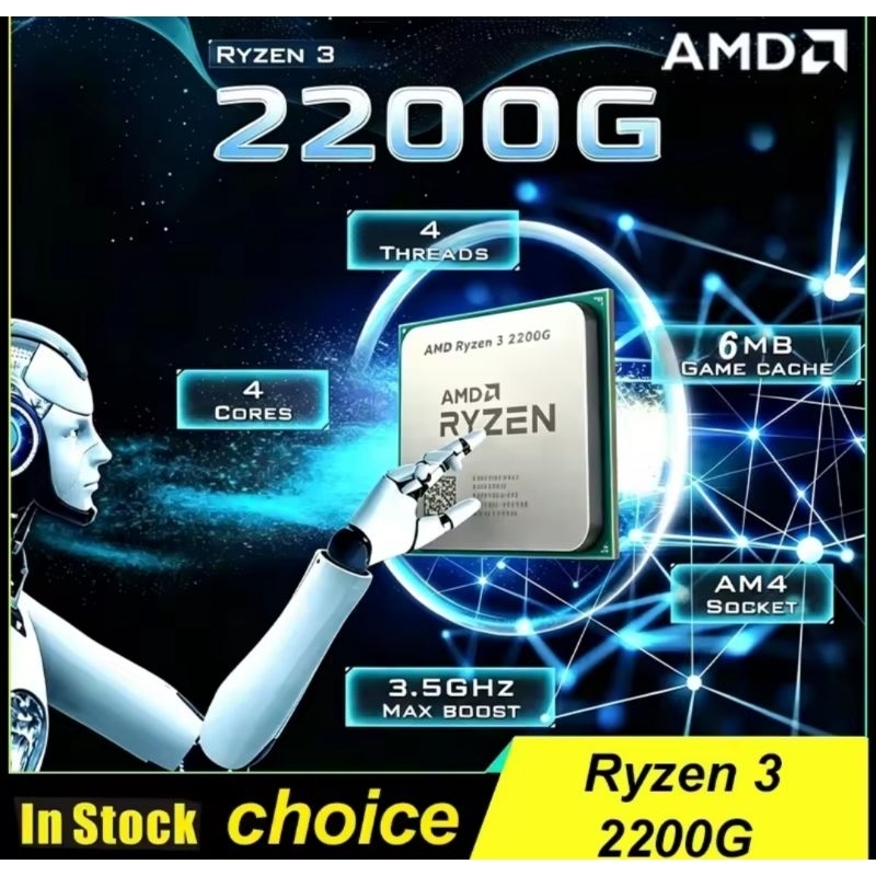 Processador AMD Ryzen 3 2200G, 3.5 GHz a 3.7 GHz, Quad-Core, Soquete AM4, Gráfic