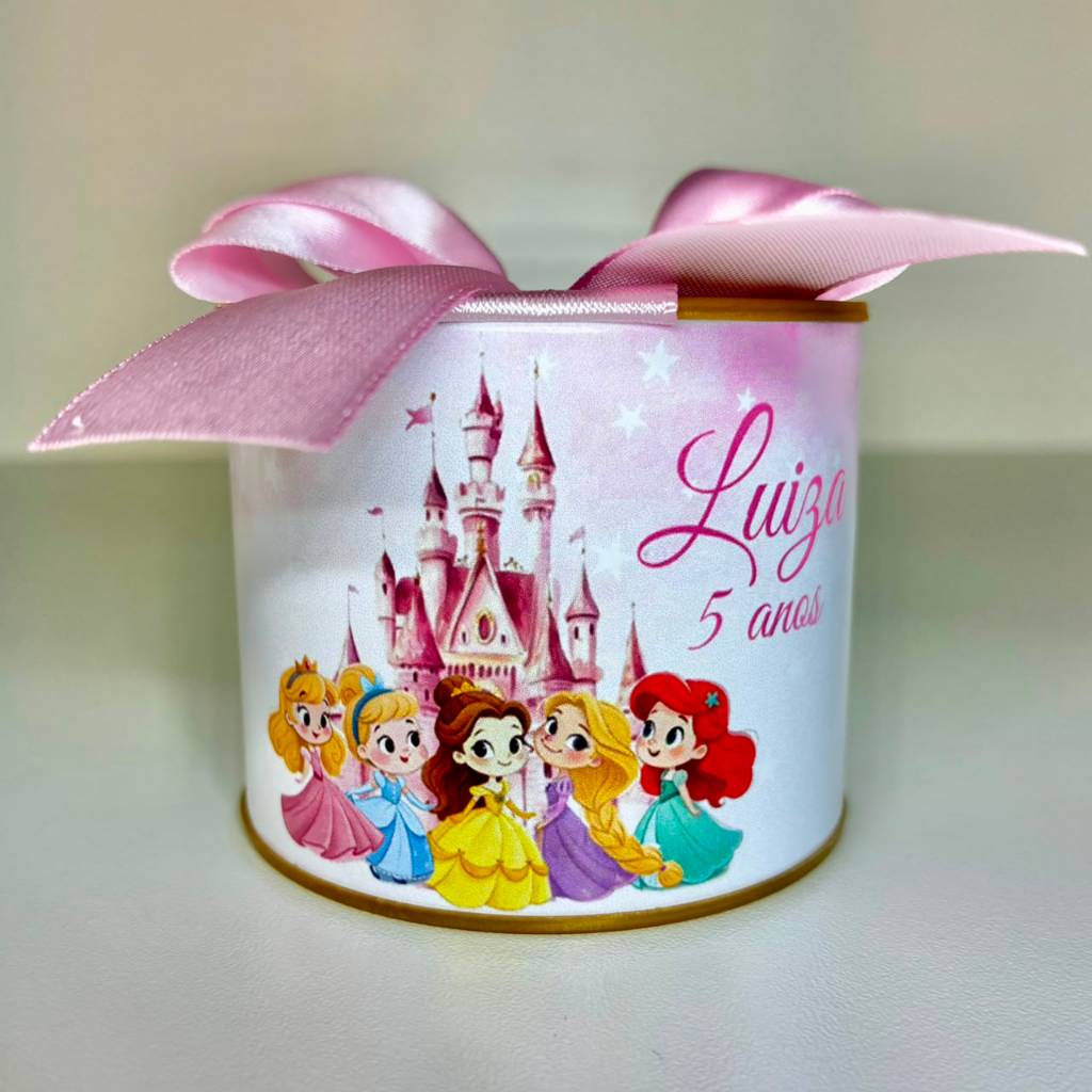 Kit Tubolatas personalizadas 5×6 - Lembrancinha de Aniversário Princesas Cute / Princesas Baby