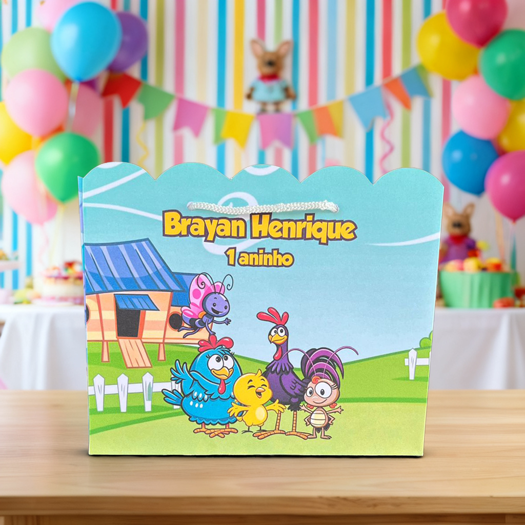 Sacola Personalizada Galinha Pintadinha | Sacolinha | Lembrancinha | Mimos | Aniversário