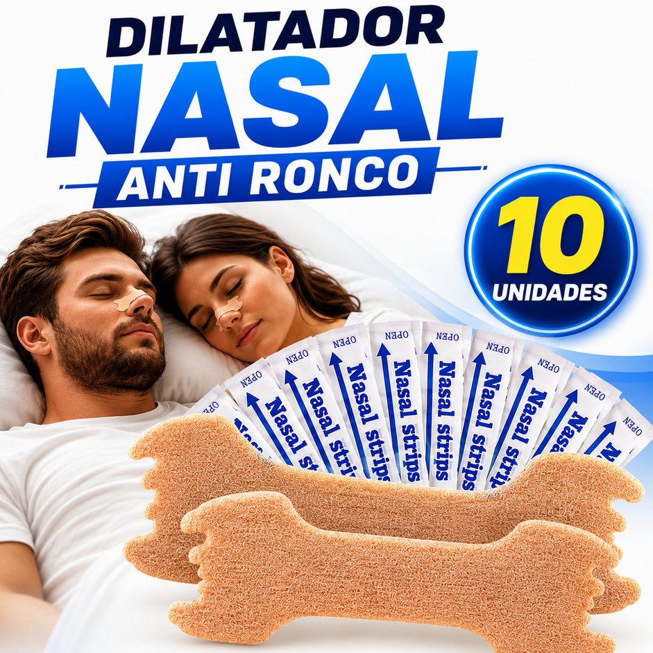 10 Tiras Nasais Adesivo Dilatador Nasal Anti Ronco Auxilia no Sono