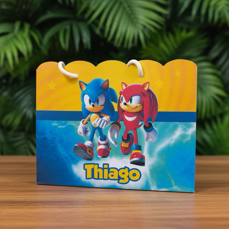 Sacolinha Personalizada Sonic | Lembrancinha Festa sacolinha Infantil Aniversário