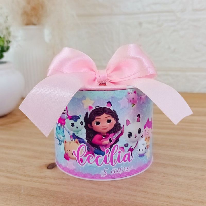 Kit tubolata A Casa Mágica da Gabby personalizada 5x6cm | Lembrancinha Casa da Gabby aniversário