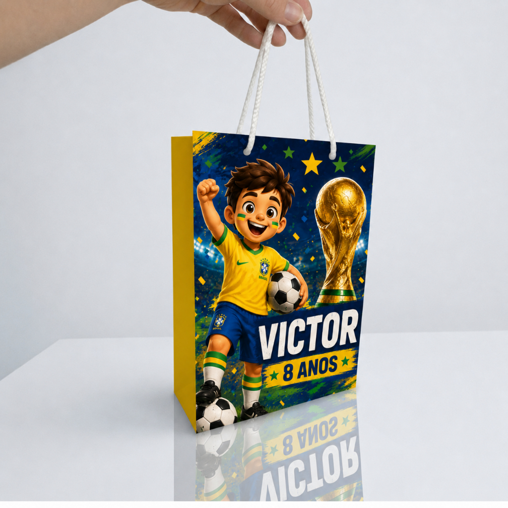 Sacolinha Surpresa Futebol Brasil Personalizada | Lembrancinhas | Festa | Aniversário