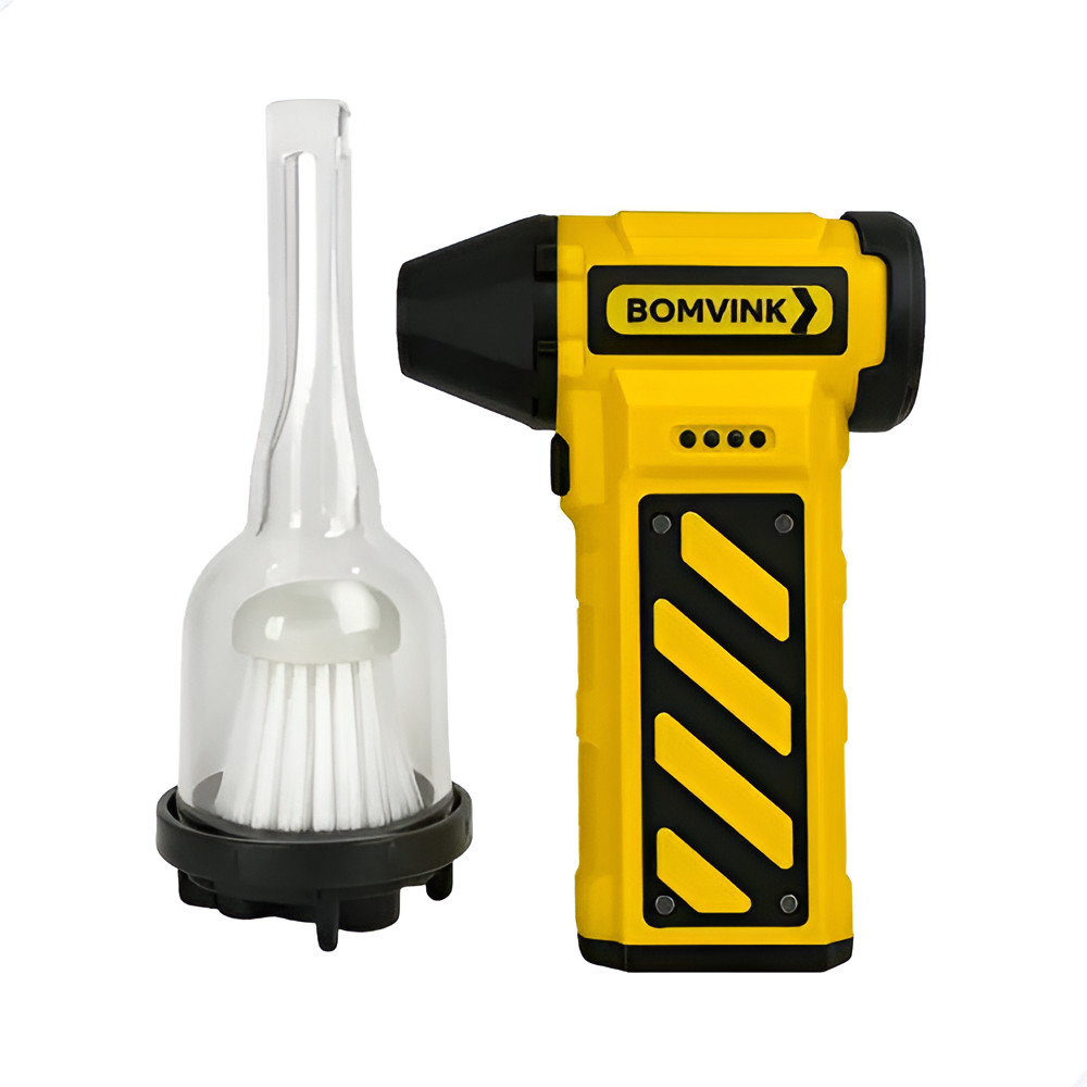 Soprador Com Aspiração Mini Turbo Portátil Sem Fio Amarelo Ventilador De Ar E Aspirador 130000rpm