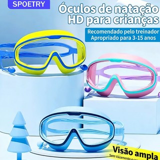 BR- Óculos De Natação Para Crianças Antiembaçante Óculos Natação Infantil Com Protetor Auricular HD Óculos Natação
