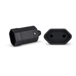 Tomada Desmontável 2P 10A Plug Macho e Fêmea Extensão Elétrica