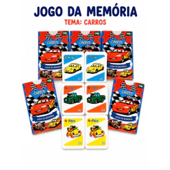 Kit 50 Jogo Da Memoria Carros Kit Festa Infantil Para Lembrancinha Aniversario Prenda Quermesse