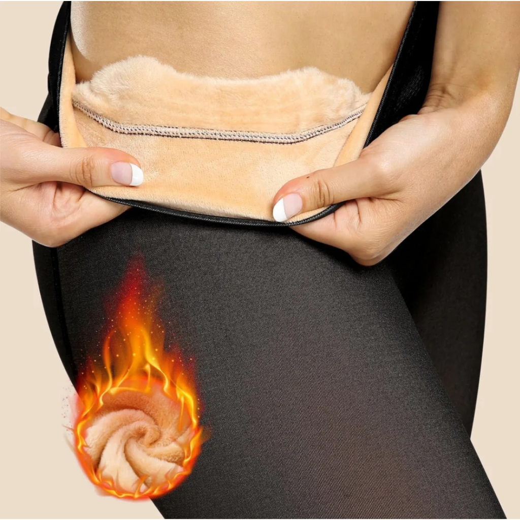 MEIA CALÇA FEMININA TÉRMICA GROSSA SUPER ELASTICA TRANSLUCIDA PELUCIADA DE INVERNO