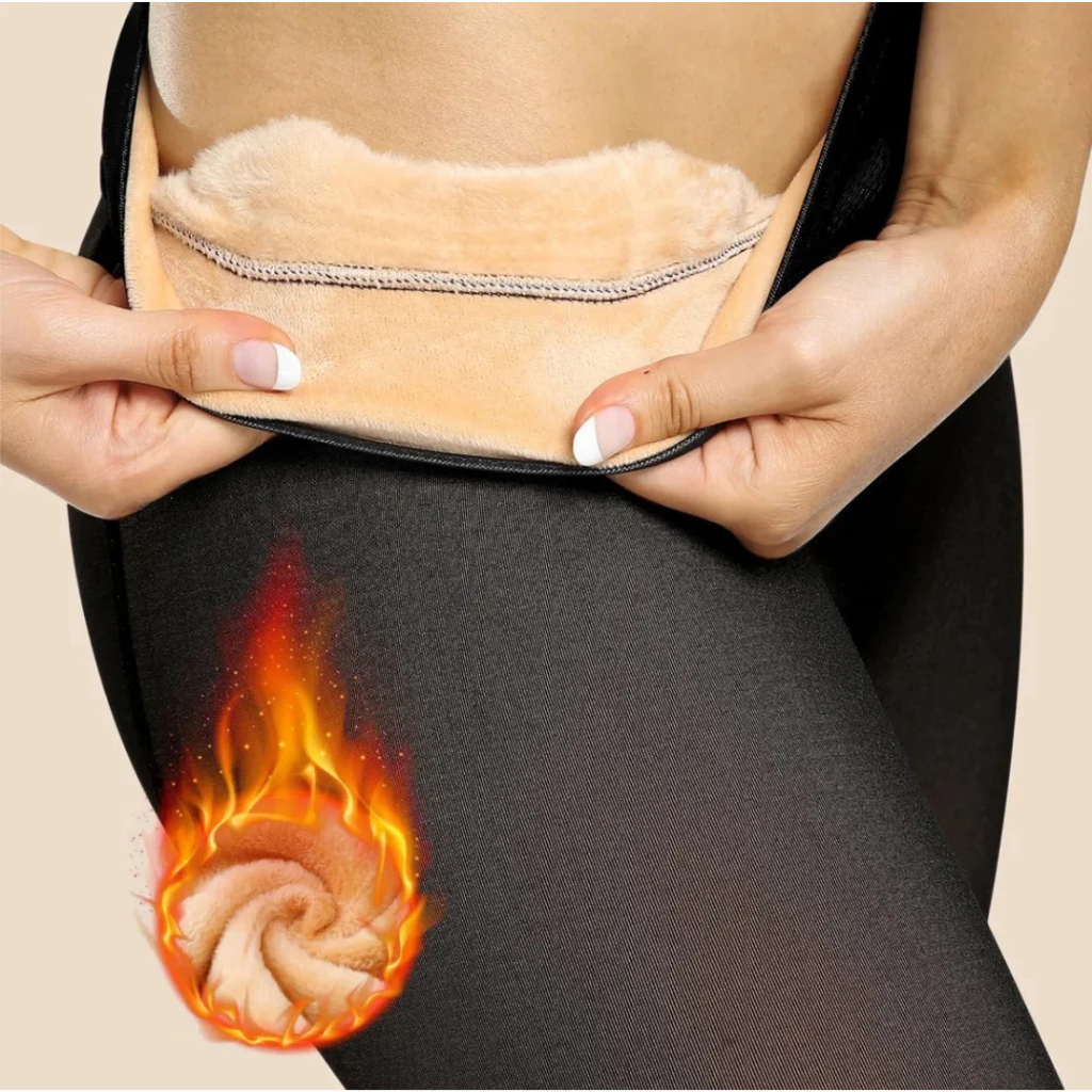MEIA CALÇA FEMININA TÉRMICA  GROSSA SUPER ELASTICA TRANSLUCIDA PELUCIADA DE INVERNO