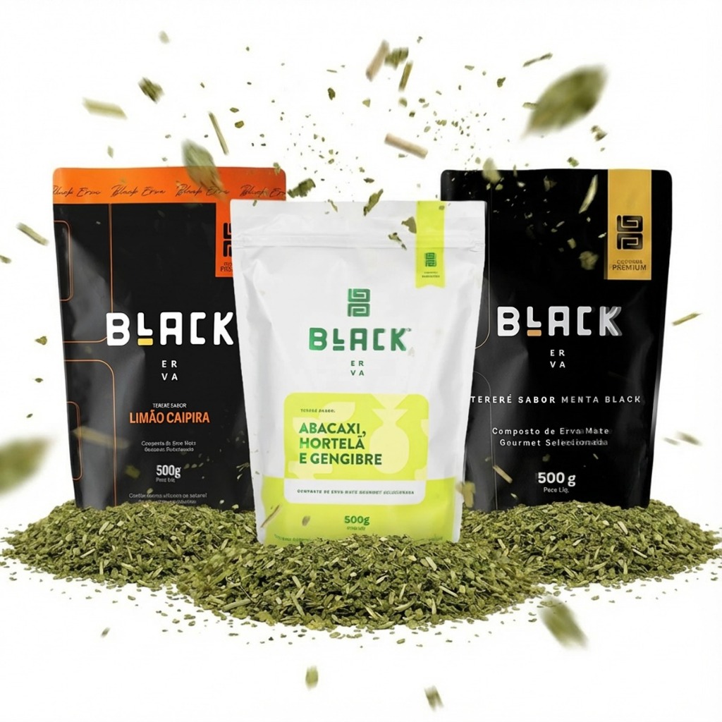 Kit 3 Ervas Mate Tereré Black Erva Sabores - ERVA BLACK
