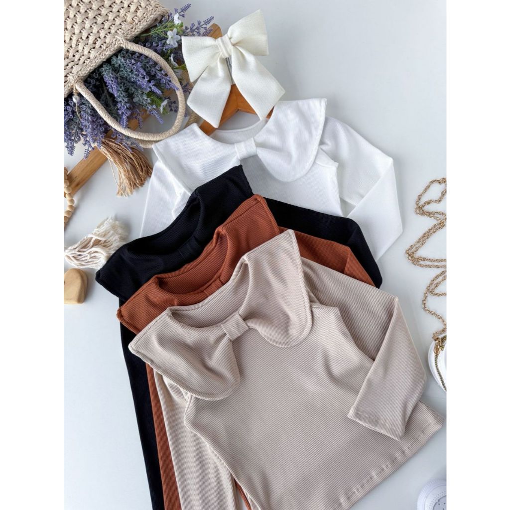 Blusa Infantil Manga Longa Feminina Ribana Canelada Básica Estilosa Inverno Menina Blusa Menina Quentinha