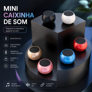 Mini Caixinha De Som De Metal Bluetooth Amplificada de 3W Potente