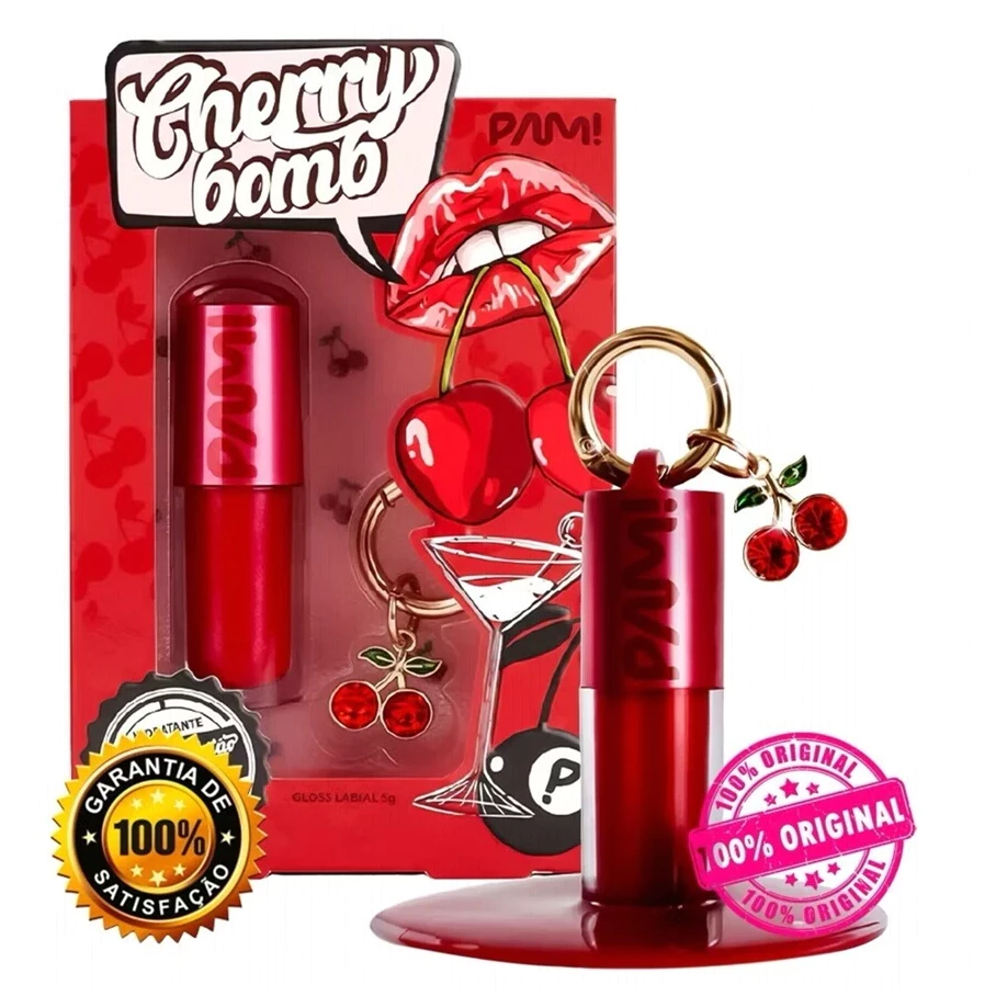 Pam By Pamella Gloss Labial Cherry Bomb 5g Entrega O Tom Na Medida Certa E Um Brilho Laqueado — imagem 1