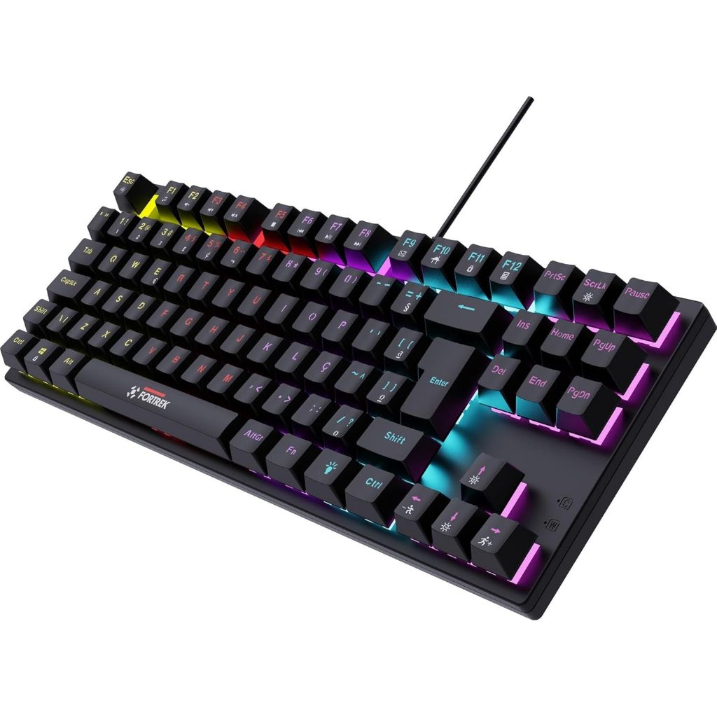 Teclado Gamer Mecânico Fortrek Gravity 80 TKL RGB Preto Switch Anti-Ghostin