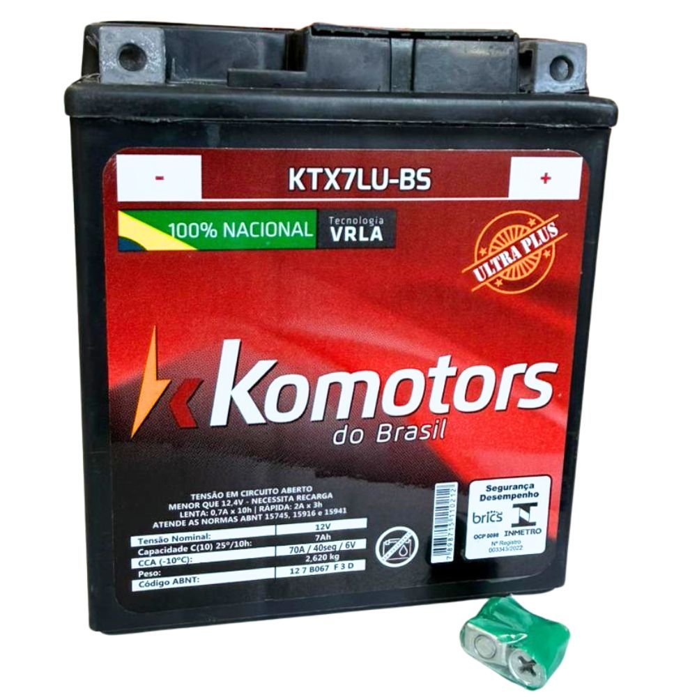 Bateria Para Moto Komotos Ktx7lu-bs Tornado xr250 Twister250 Falcon Suzuki Yes Fazer 250