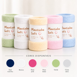Kit 5 Mantas Cobertor Bebe Multiuso Microfibra 1,10x0,80 Cores Diversas