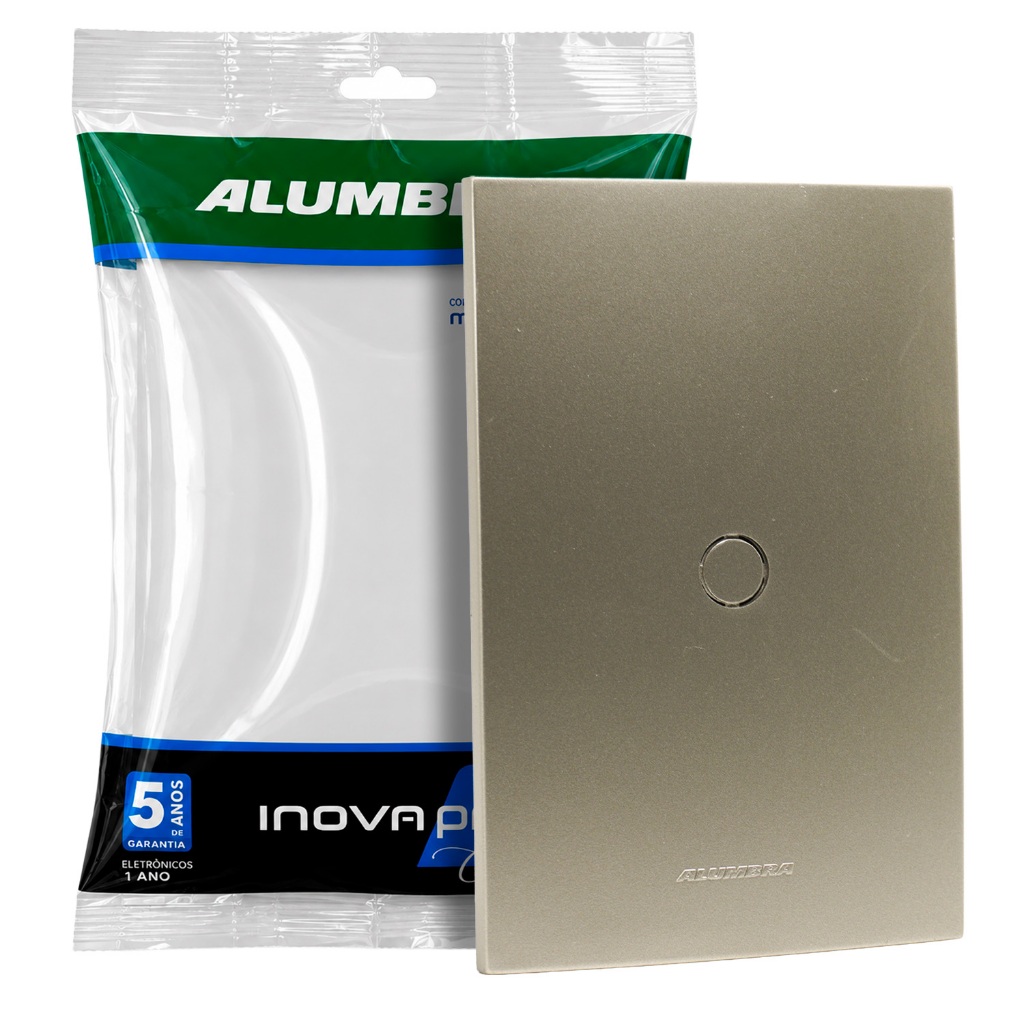 Placa 4X2 com Suporte para Cega ou Saída de Fio Titanium Inova Pro Class Alumbra