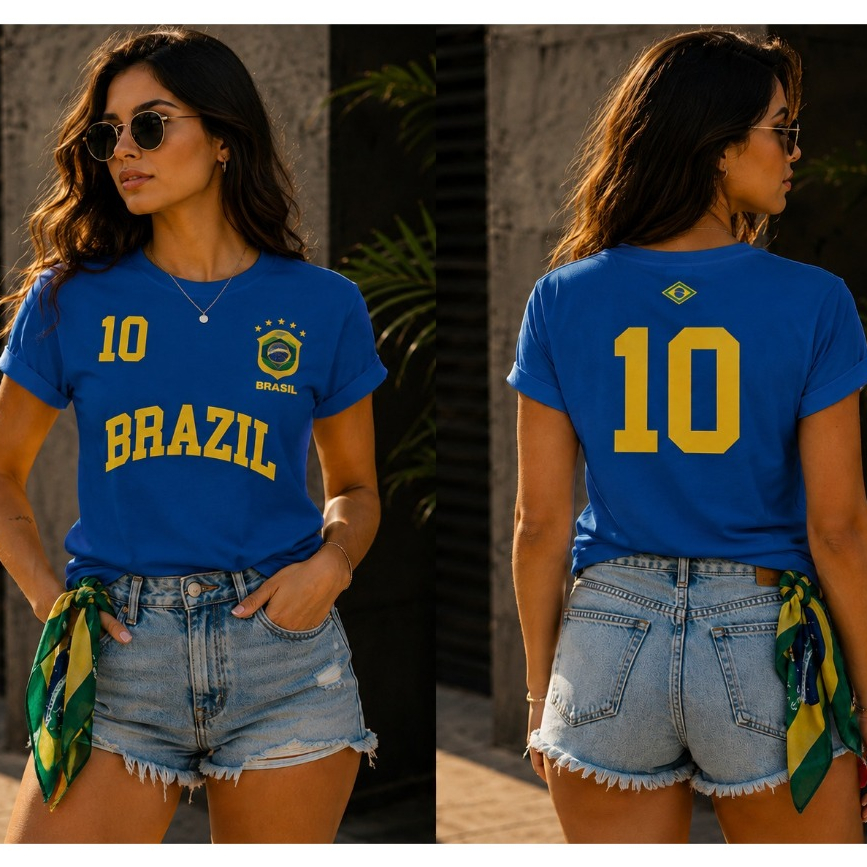 Camiseta Tema Copa do Mundo Futebol Estampa Exclusiva Unissex Tecido Macio e Excelente Acabamento