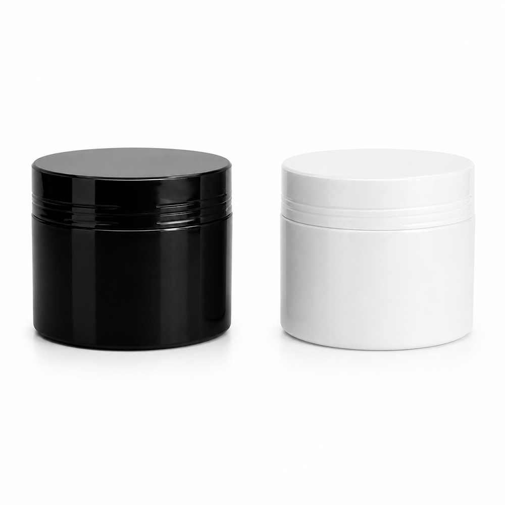 Kit 6/9/12 Potes 300g Plástico PEAD Tampa Rosca Embalagem Cosméticos