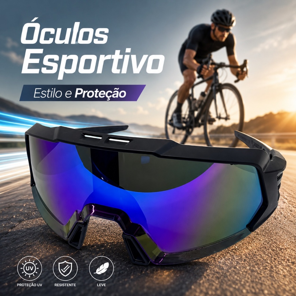 Óculos Ciclismo 2026 Esporte Masculino E Feminino Lente Polarizado Promoção Lente Espelhada Estilo Máscara Armação Preta