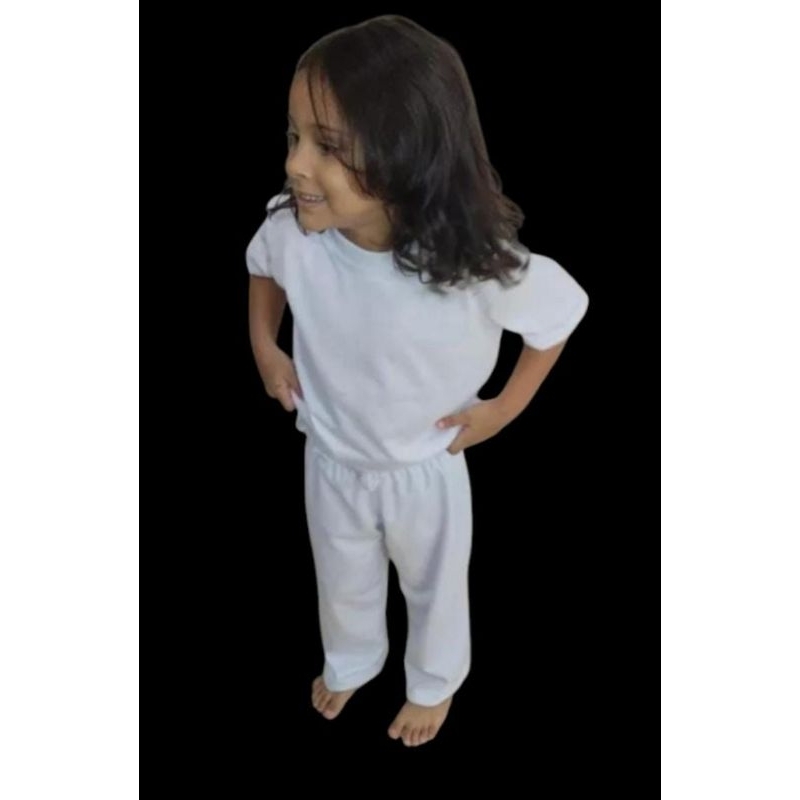 calça de capoeira abada helanca poli branca