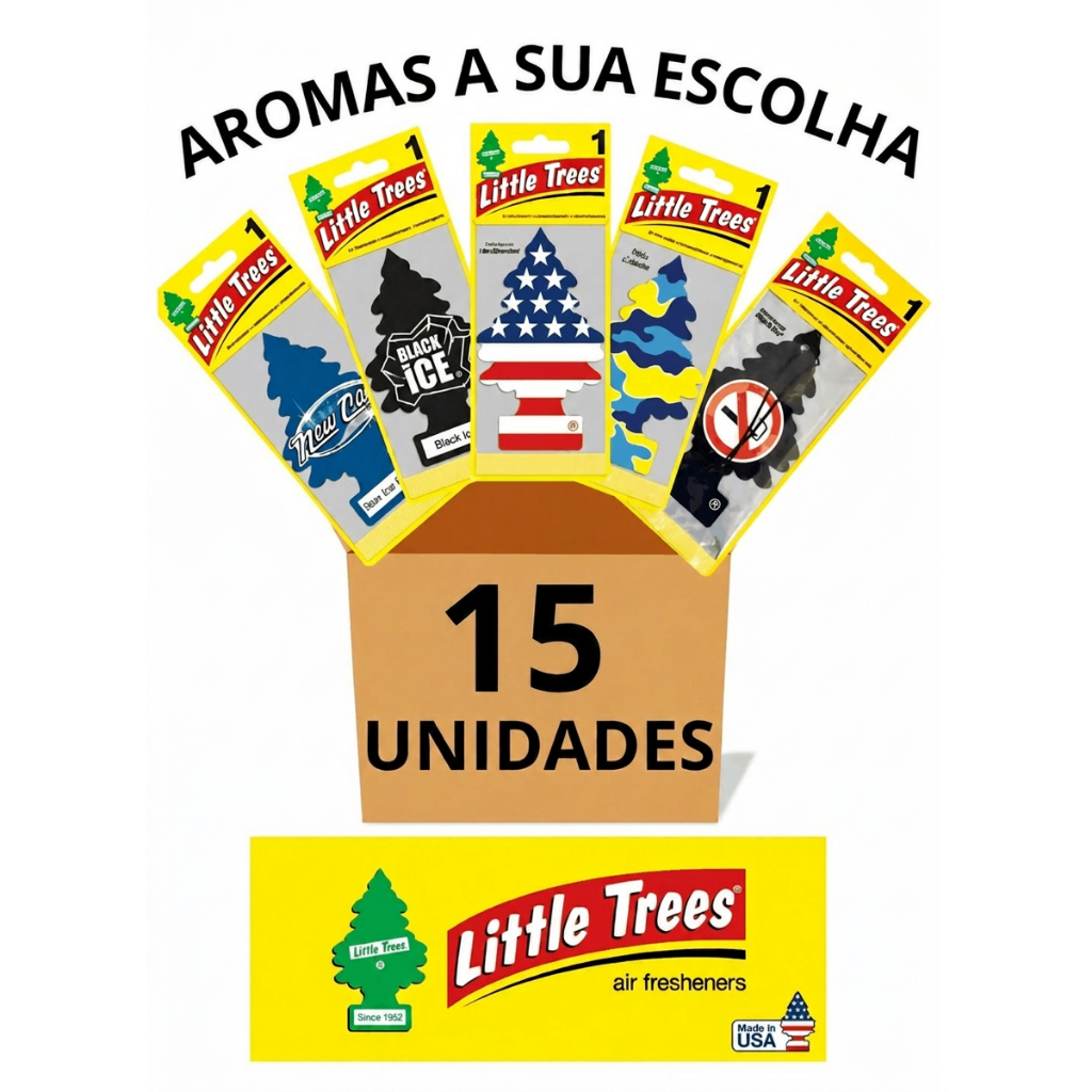 Kit 15 unidades Little Trees - Cheirinho / Aromatizante para Carro