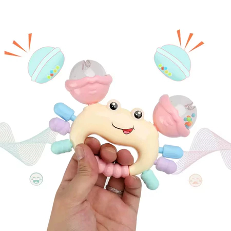 Mordedor Chocalho Interativo Desenvolvimento sensorial para bebê Infantil siri sensorial brinquedo