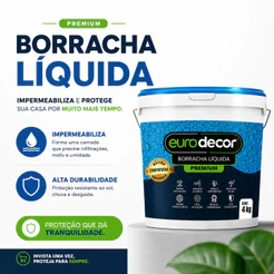 Manta Liquida Para Infiltrações Borracha Liquida Lajes Impermeabilizante de Parede Telhado Eurodecor