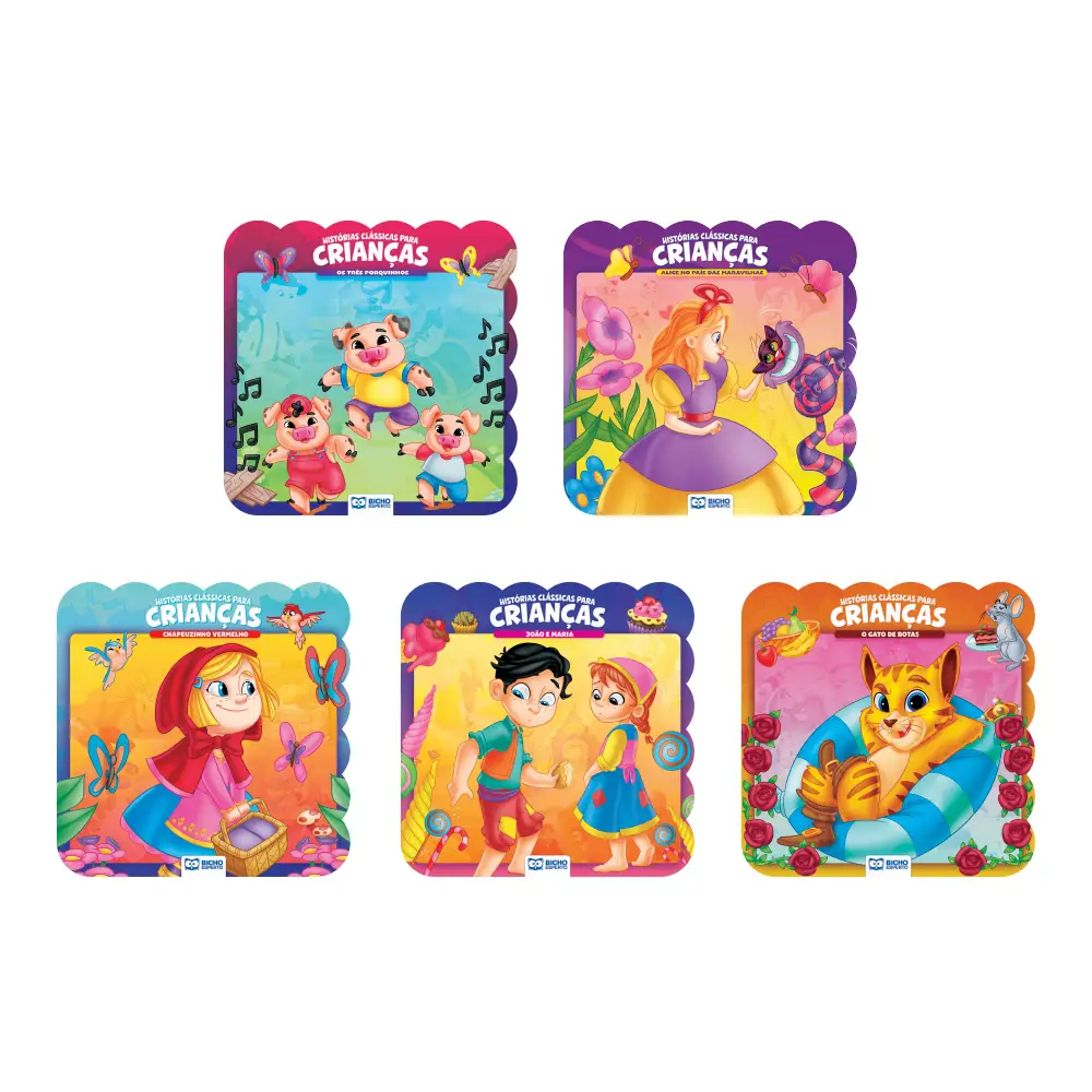 Kit Infantil Histórias que Encantam 5 livros Clássicos para Ler e Sonhar