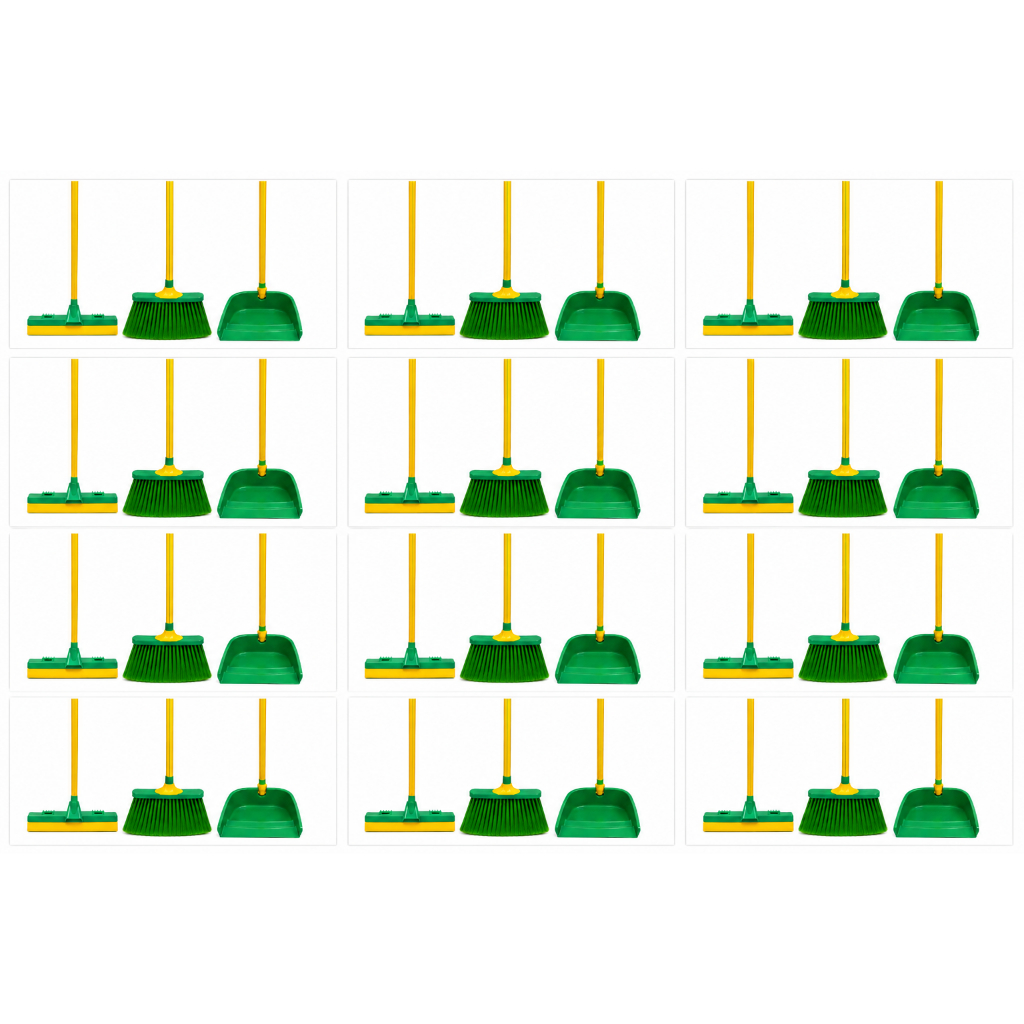 12 SIENA TOP BRASIL COM 12 PÁ BRASIL E 12 RODO BRASIL 40CM COM CABOS BRASIL