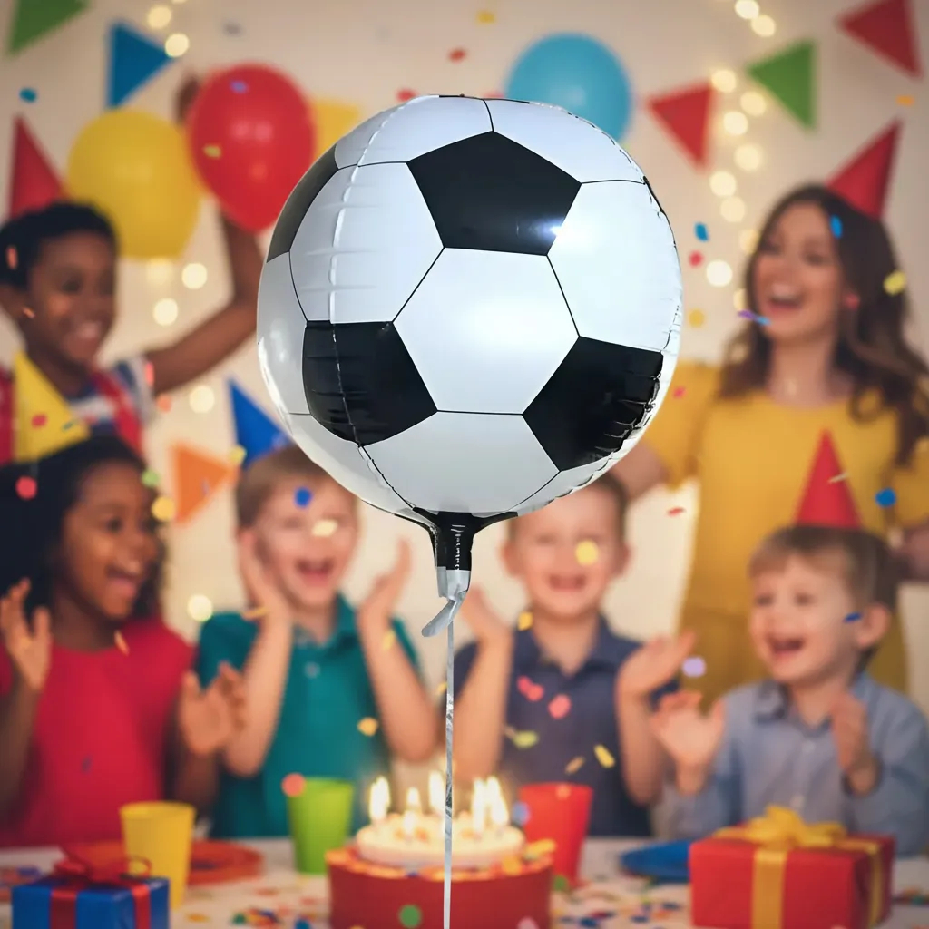 Balão Metalizado Bola de Futebol 4D 22 Polegadas Festa Decoração Enfeite Copa do Mundo
