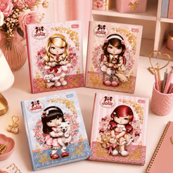 Caderno Decorado Capa Dura Brochura Colegial - Jolie - 80 Folhas - Tilibra