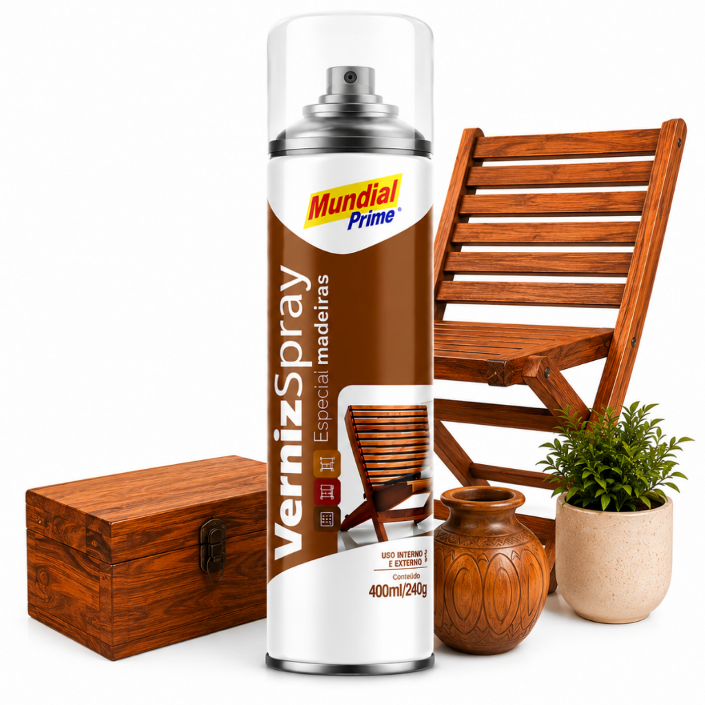 Verniz spray especial para madeira 400ml Mundial Prime- Natural
