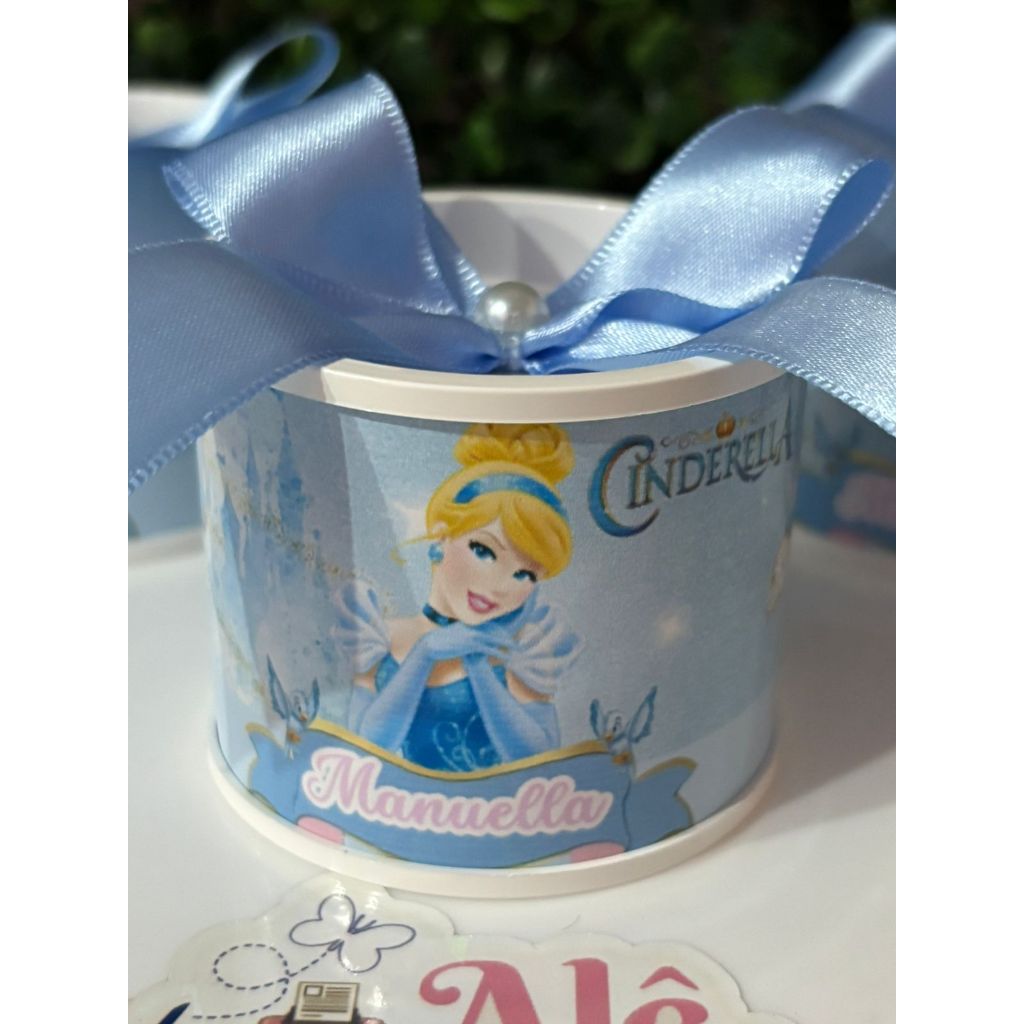 Tubolata Princesa Cinderela Personalizada 5x6 cm | Lembrancinha Infantil com Nome e Idade 🎀✨