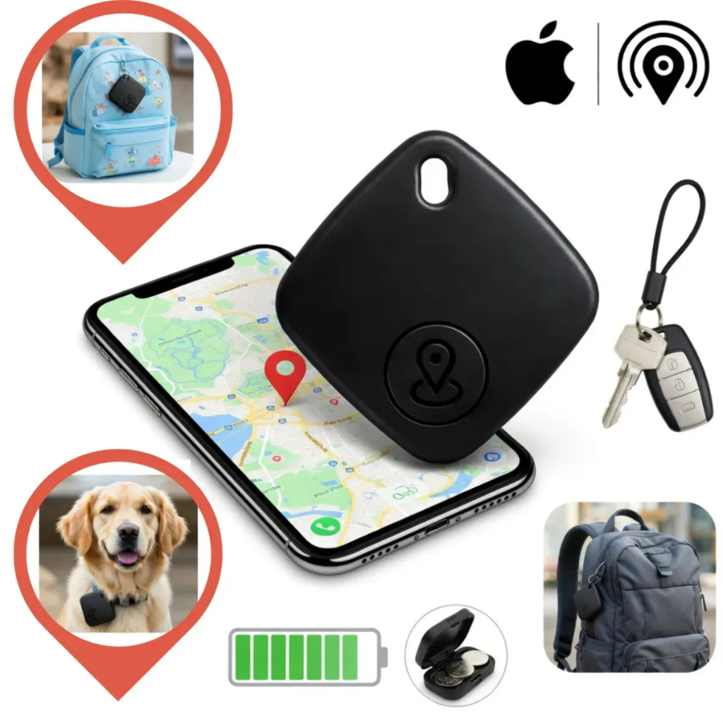 Rastreador Mini Localizador Smart Tag Compativel iPhone Find My Carro Apple Veicular Mala Moto Preto Portatil Aplicativo