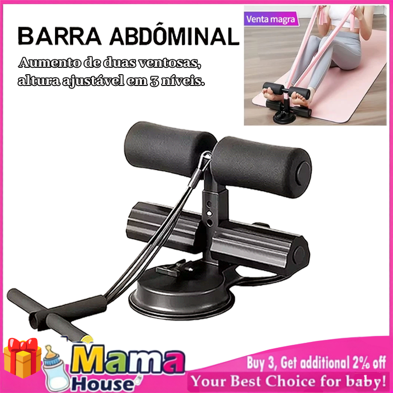 Aparelho Abdominal Fixador de Pé com Elástico, Abdominal em Casa, Auxiliar de Abdominais,