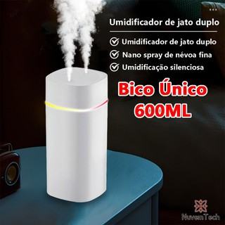 Umidificador De Ar E Aromatizador Com Bico Duplo Grande 600ml Difusor De Ambiente De Aromas USB LED